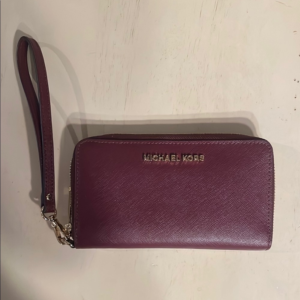 Michael Kors Purple Phone holder Wallet Wristlet